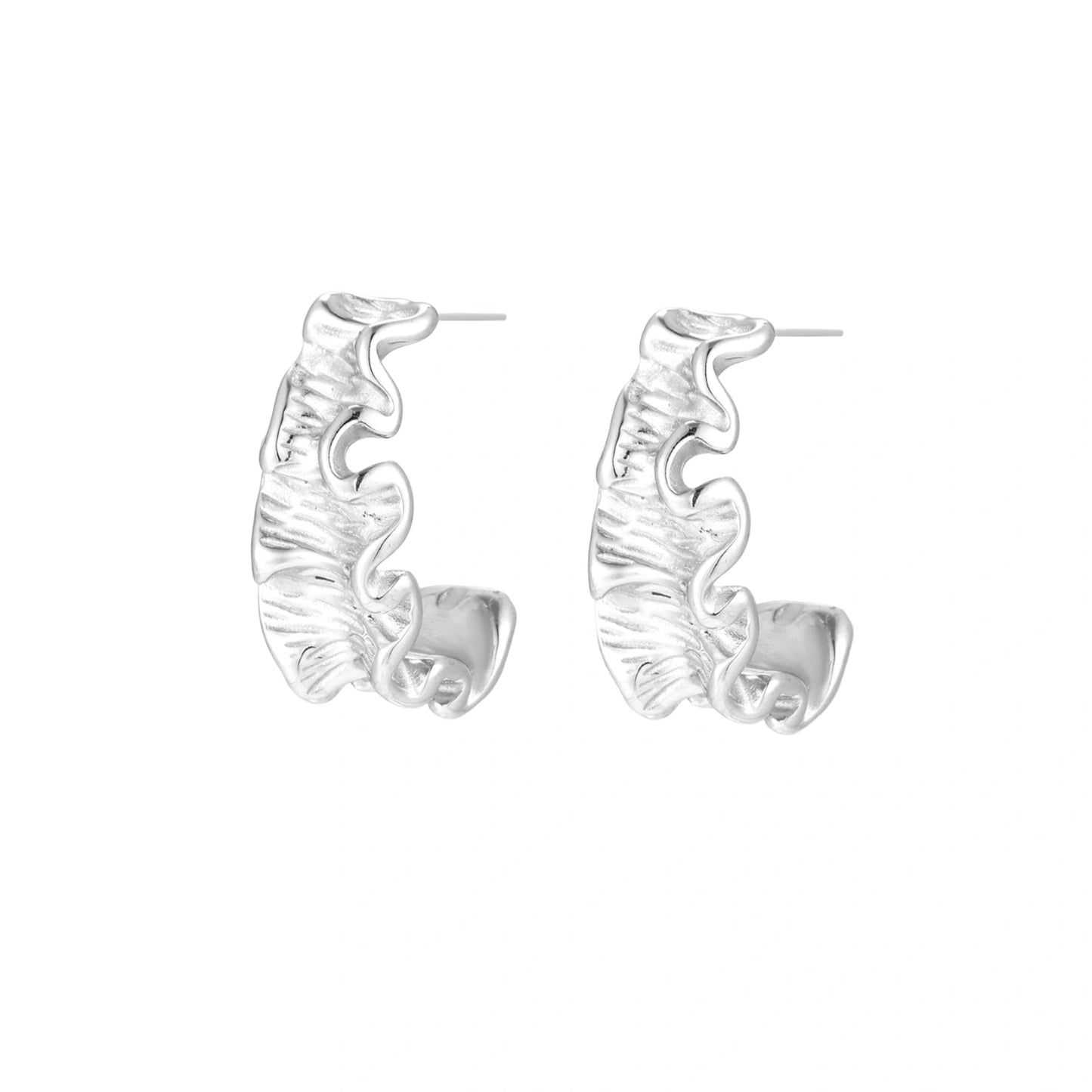 Mikki Luka Ripple Wave Hoop Earrings