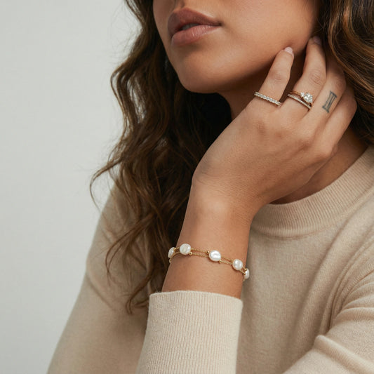 Mikki Luka Baroque Pearl Layered Bracelet