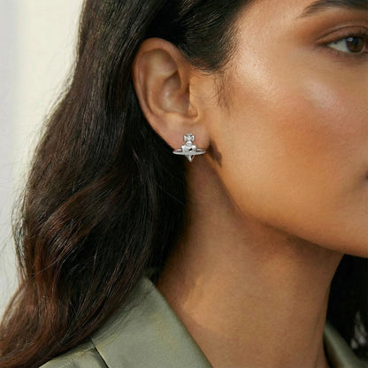 Saturn Ring Stud Earrings