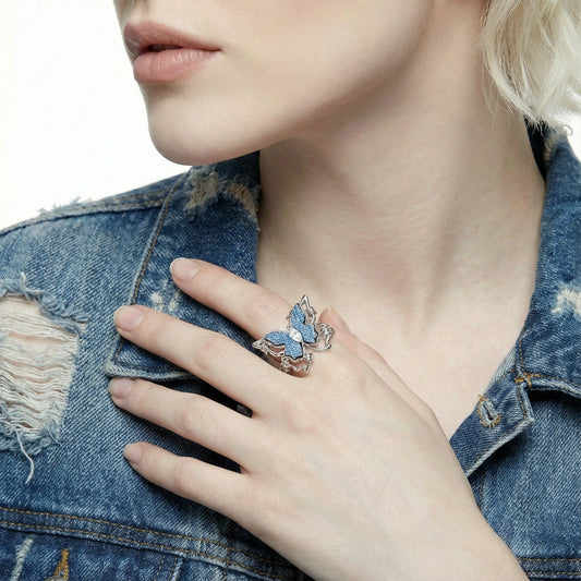 Mikki Luka Azure Butterfly Ring