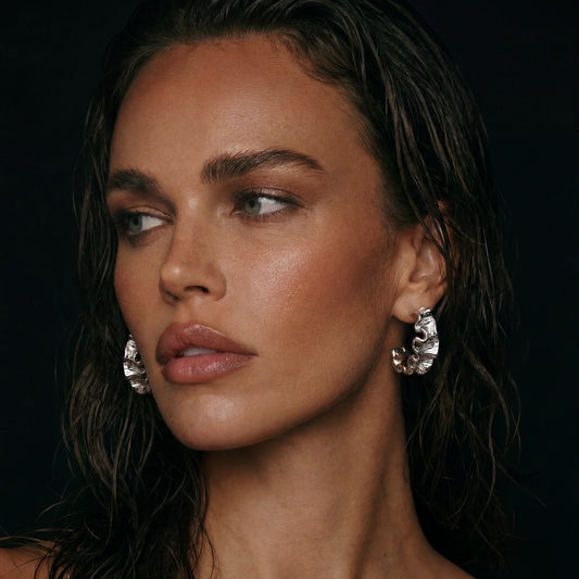 Mikki Luka Ripple Wave Hoop Earrings
